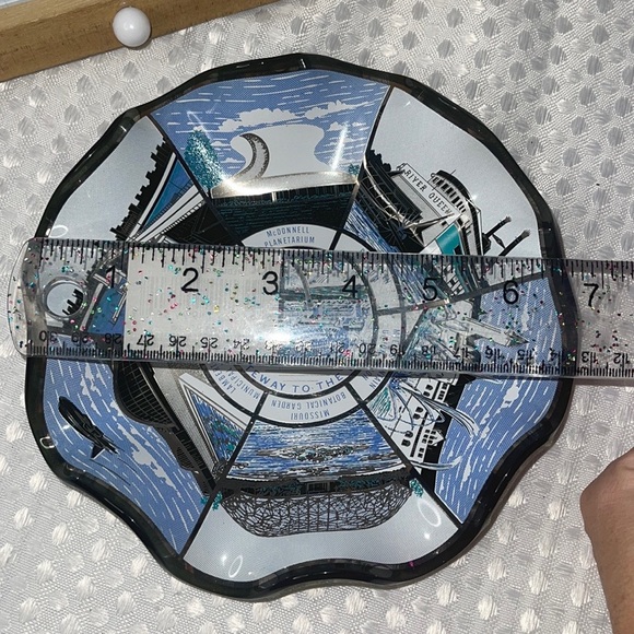 Vintage St. Louis Landmarks Souvenir Glass Plate Houze Art 1960s. - Picture 5 of 5